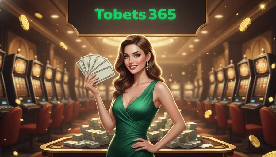 Tobets 365 lobby with NetEnt slots and sportsbook widgets